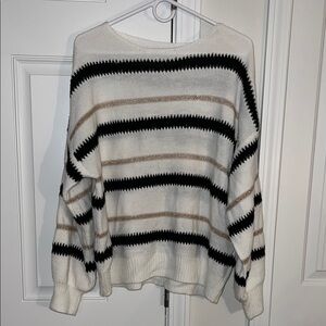 Striped Black, White & Gold Sweater